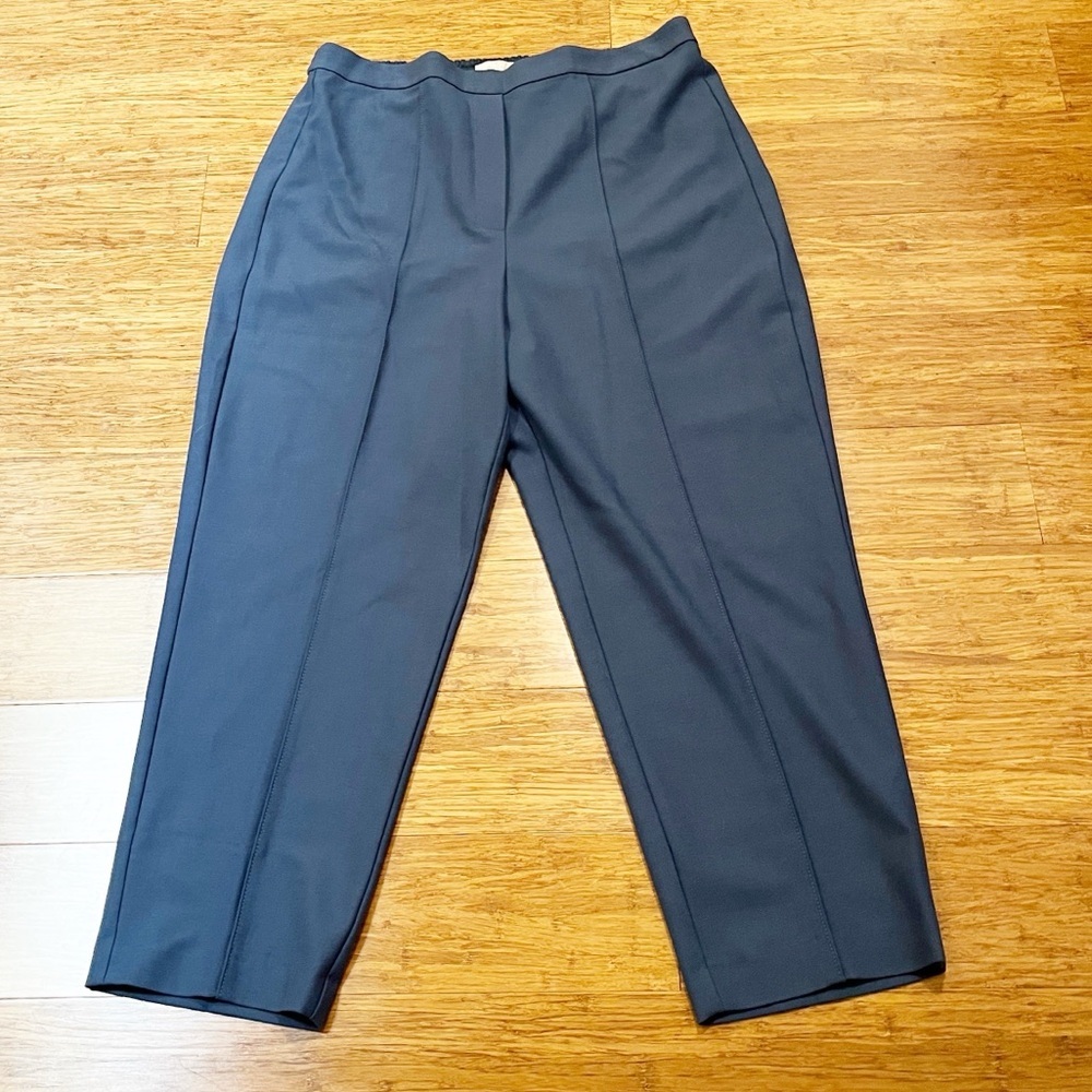 Rebecca Taylor High Rise Blue Straight Leg Dress Slacks Pants Elastic Waist. 16